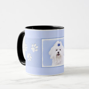 Maltese Painting - Cute Original Dog Art Mug