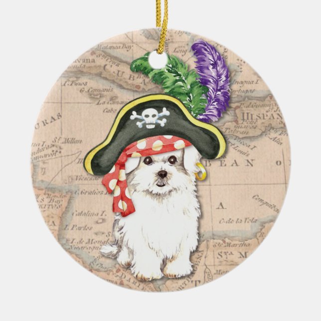 Maltese Pirate Ceramic Tree Decoration (Front)