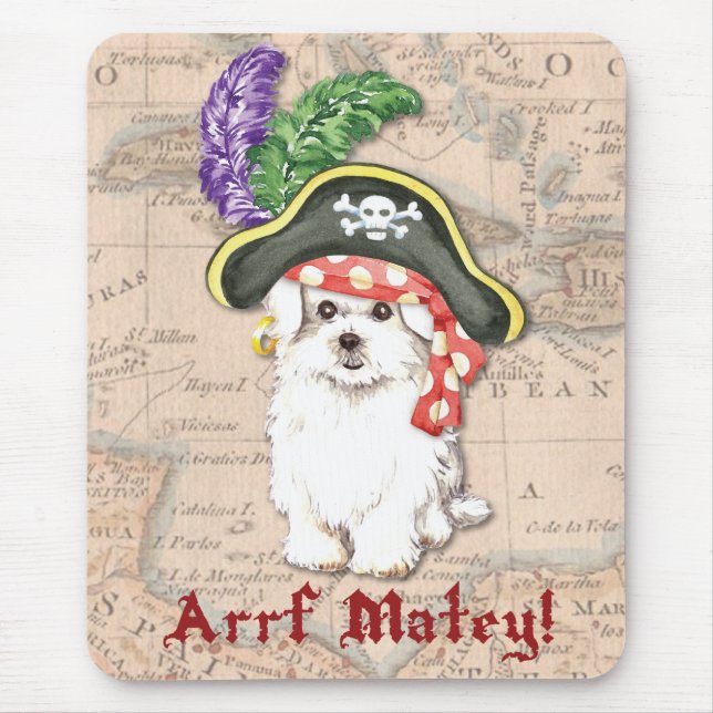Maltese Pirate Mouse Pad (Front)
