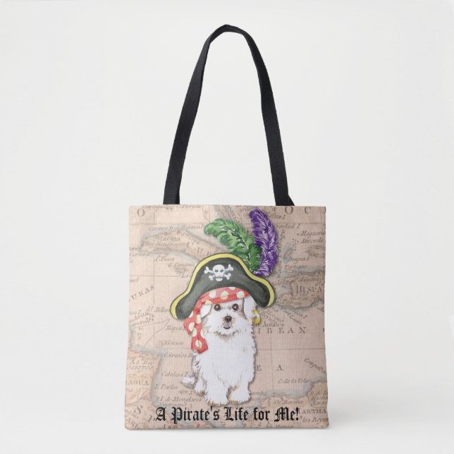 Maltese Pirate Tote Bag (Front)