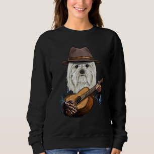 Maltese Playing Guitar Pet Maltese Dog Lover Guita Sweatshirt