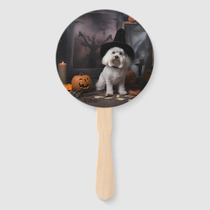 Maltese Pumpkins Halloween Scary  Hand Fan