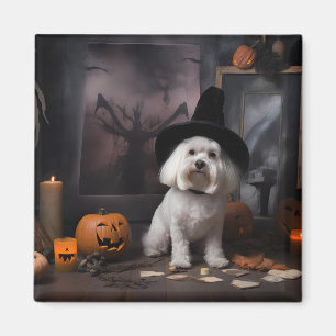 Maltese Pumpkins Halloween Scary Magnet