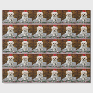 Maltese Puppy Christmas Wrapping Paper