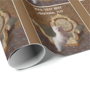 Maltese Puppy Dog Art Personalized Wrapping Paper
