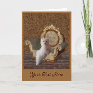 Maltese Puppy Dog Art Photo Personalised Card