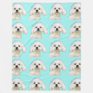 Maltese puppy fleece blanket
