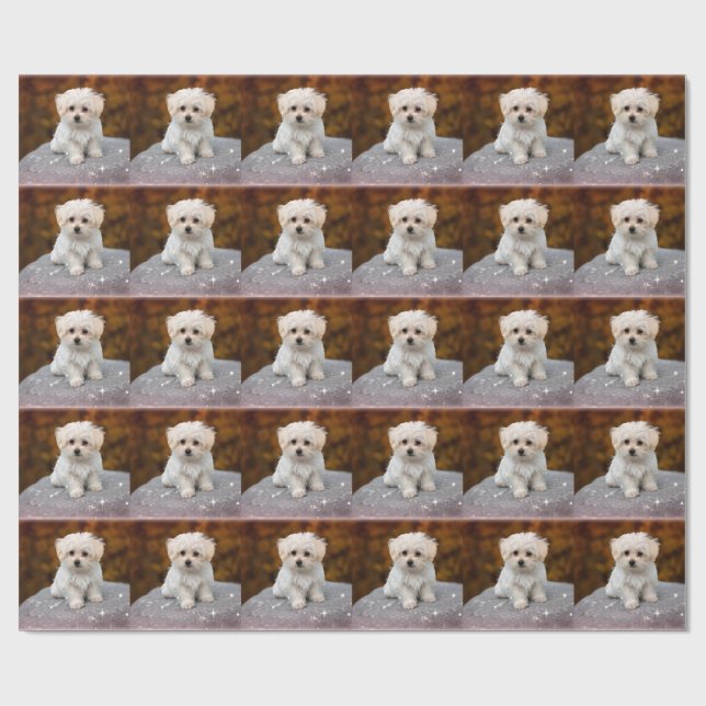 Maltese Puppy, oh so cute, Wrapping Paper (Flat)