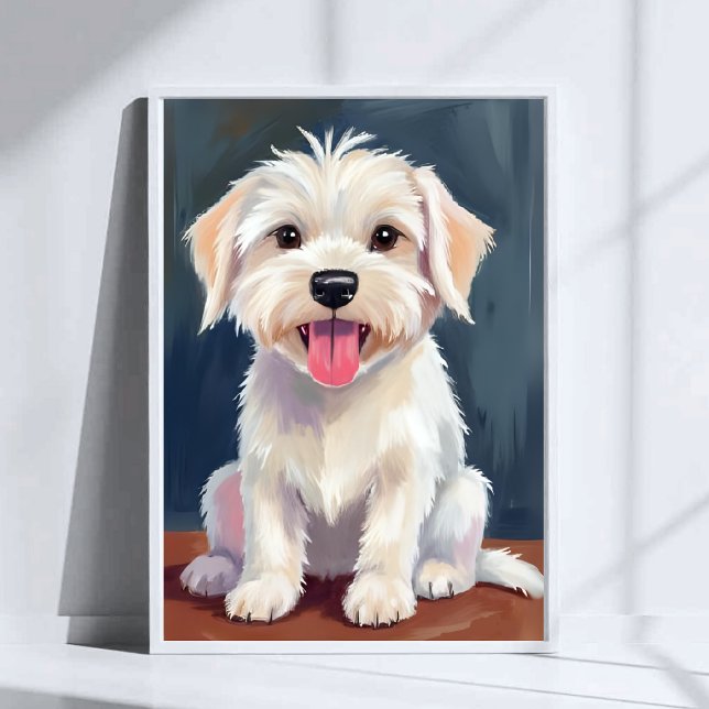 Maltese Puppy White Dog Painting Poster (Creator Uploaded)