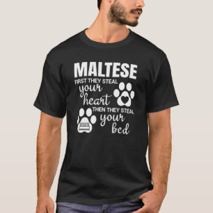 Maltese Quote Dog Paw Print T-Shirt