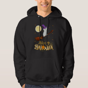 Maltese Ride Witch Shotgun Maltese Dog Halloween Hoodie