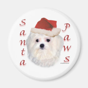 Maltese Santa Paws Magnet