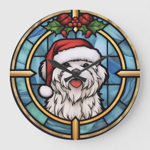 Maltese Stained Glass Christmas Large Clock