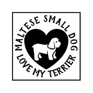 Maltese Terrier Dog logo Love Scrapbooking Self-inking Stamp