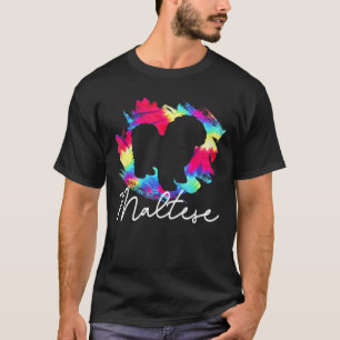 Maltese Tie Dye Rainbow Dog T-Shirt