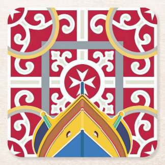Maltese Tile and Luzzu Design - Malta Coaster