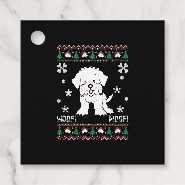Maltese Ugly Christmas Sweater Favour Tags (Front)