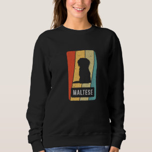 Maltese Vintage Dog Dogs Paw Maltese Accessories P Sweatshirt