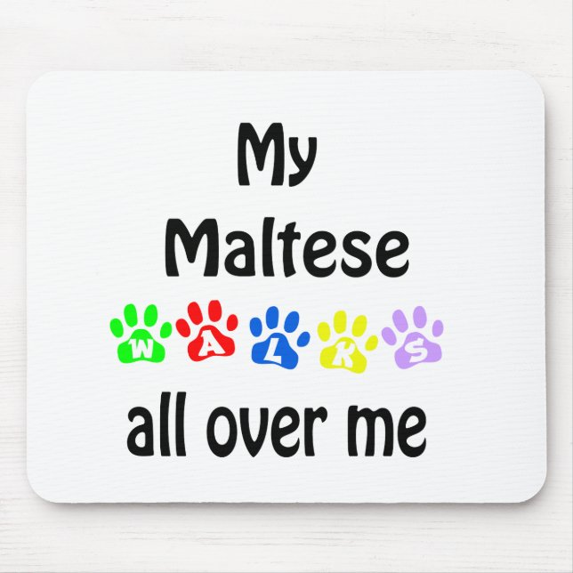 Maltese Walks Design Mouse Pad (Front)