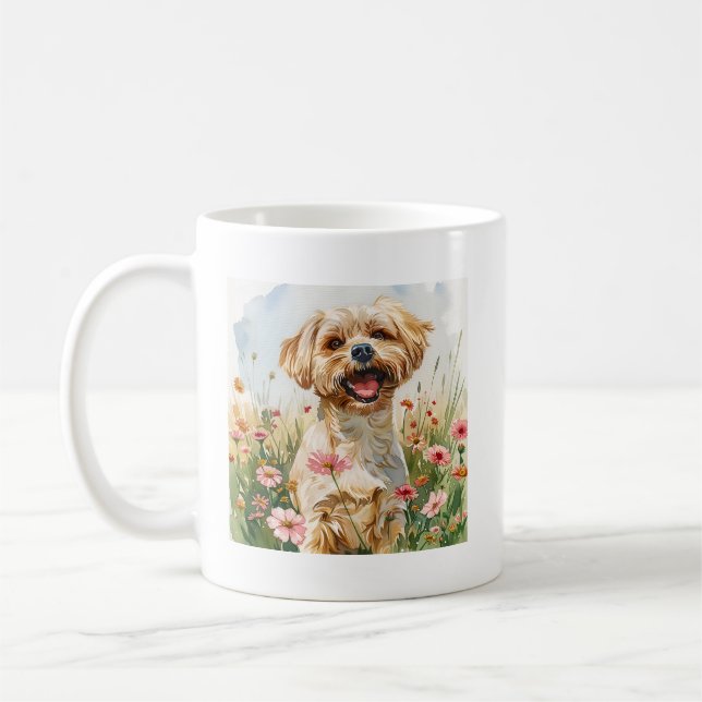 Maltese Watercolor Mug (Left)
