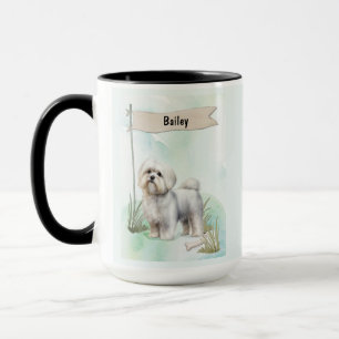 Maltese Watercolor Personalised Dog Mug