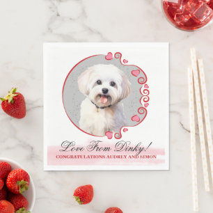 Maltese Wedding Napkins With Dogs Photo