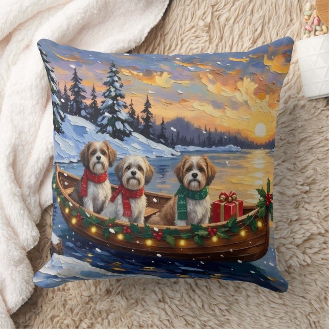 Malti Tzu Christmas Boat Holiday Cushion (Blanket)