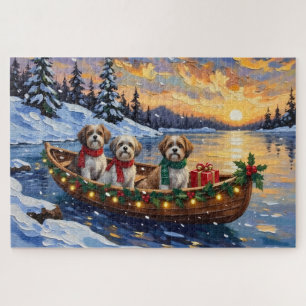 Malti Tzu Christmas Boat Holiday Jigsaw Puzzle
