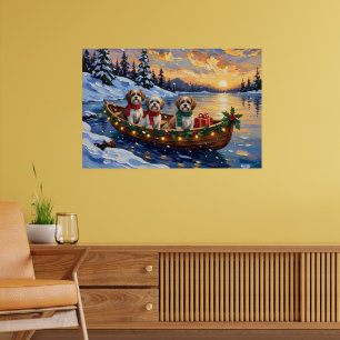 Malti Tzu Christmas Boat Holiday Poster