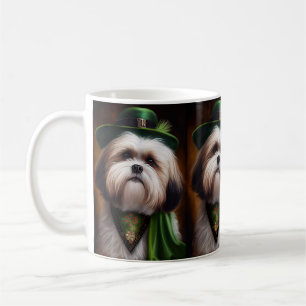 Malti Tzu Dog in St. Patrick's Day Dress Coffee Mug