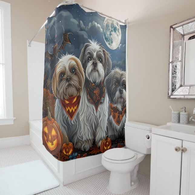 Malti Tzu Halloween Spooky Shower Curtain (In Situ)