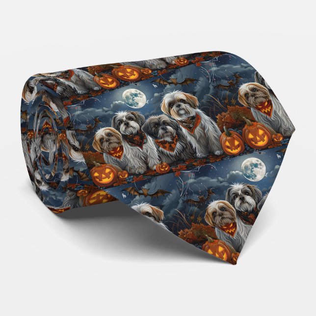Malti Tzu Halloween Spooky Tie (Rolled)