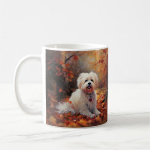 Malti Tzu in Autumn Leaves Fall Inspire Coffee Mug
