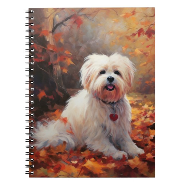 Malti Tzu in Autumn Leaves Fall Inspire Notebook (Front)