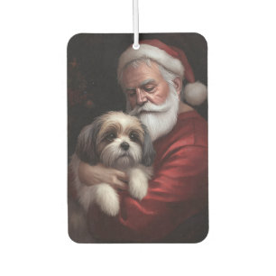 Malti Tzu With Santa Claus Festive Christmas Car Air Freshener