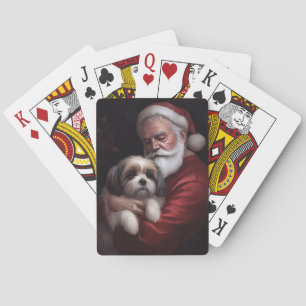 Malti Tzu With Santa Claus Festive Christmas Playing Cards
