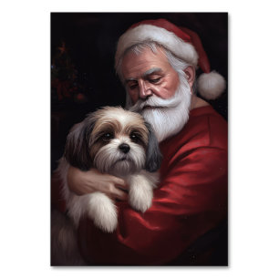 Malti Tzu With Santa Claus Festive Christmas Table Number