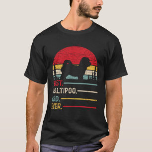 Maltipoo Best Dad Ever Dog Vintage Retro Men T-Shirt
