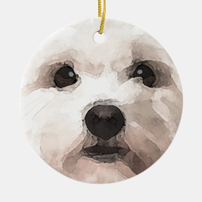 Maltipoo Ceramic Ornament (Front)