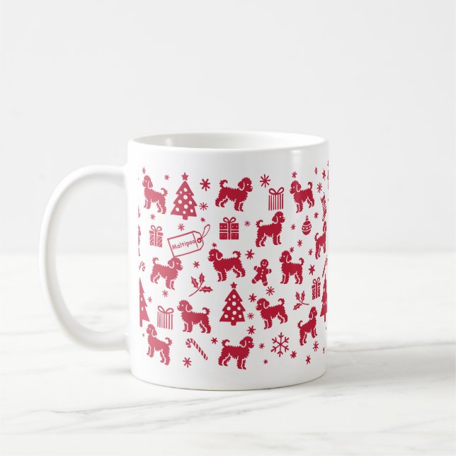 Maltipoo Christmas Design Coffee Mug (Left)