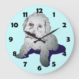 Maltipoo Cute Puppy Large Clock