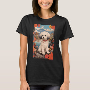 Maltipoo Dog Aesthetic Japanese Ukiyo e Art T-Shirt