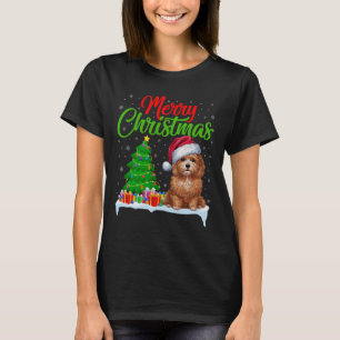 Maltipoo Dog Christmas Tree Lights Xmas Maltipoo D T-Shirt