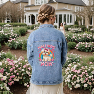 Maltipoo Dog Mum For Maltipoo Dog Owner Mama Mum Denim Jacket