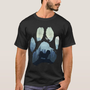 Maltipoo Dog Paw Mum Dad Mountains T-Shirt