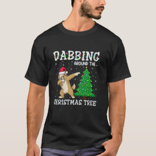 Maltipoo Dog Santa Hat Dabbing Around the Christma T-Shirt