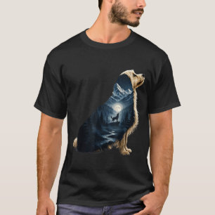 Maltipoo moonlit mountain dog lover wilderness art T-Shirt