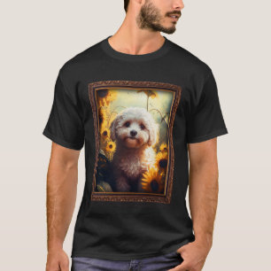 Maltipoo Painting Sunflower Flower Mum Women Flora T-Shirt