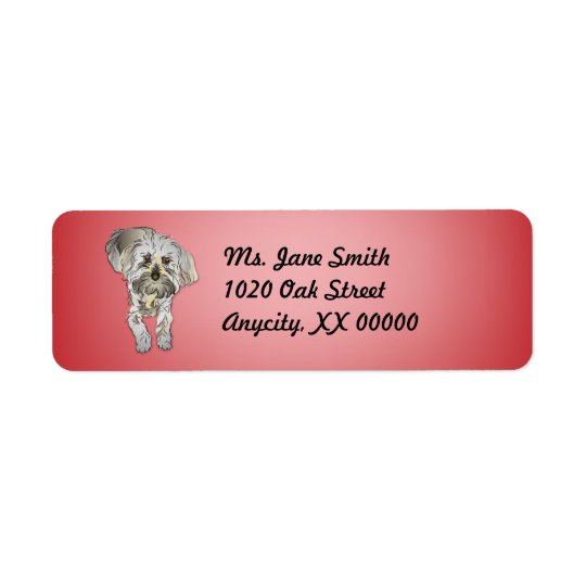 Maltipoo Puppy on Pink Return Address Label