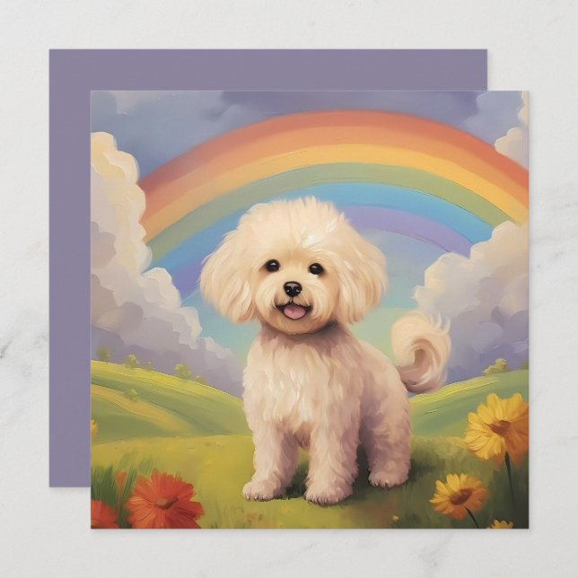 Maltipoo Rainbow Bridge Custom Dog Name Sympathy (Front/Back)